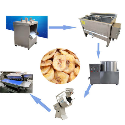 Kg/h heures d'acier inoxydable de Chips Potato Chips Making Line de banane de plantain 100