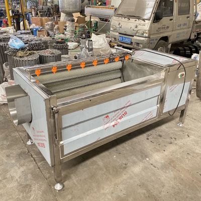 ligne de transformation de légume de joint de bulle de machine d'épluchage de rolle de laine de la carotte 500kg/h et de légumes de machine de nettoyage de fruit