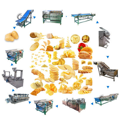 Casse-croûte automatiques croquants français de manioc de configurations faisant la machine 1000kg/hr