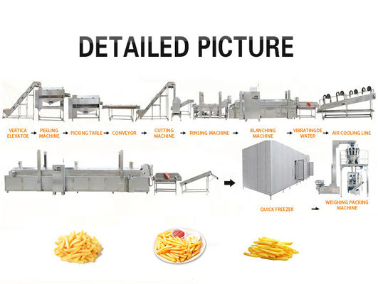 Pomme de terre complètement automatique Chips Making Machine 500kg/h de l'acier inoxydable 304