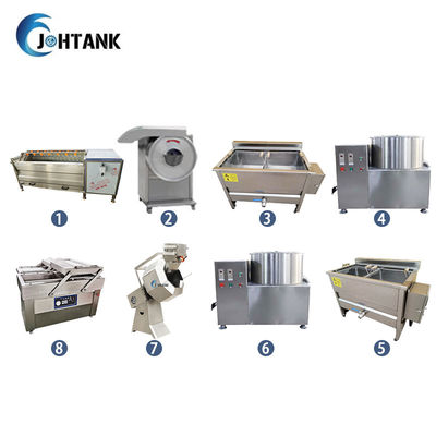 ensemble de Chips Making Line 8 de pomme de terre à échelle réduite de 220V 380V