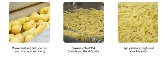 Pommes frites SS304 surgelées complètement automatiques faisant la pomme de terre Chips Production Line de machine