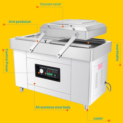 Double machine à emballer de vide de chambre, machine de emballage sous vide de nourriture commerciale
