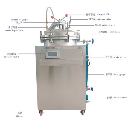 pression verticale de stérilisateur d'autoclave à vapeur de 75L 100L 150L